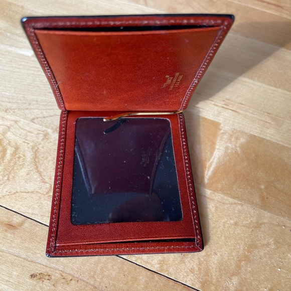 Bosca money clip Visual ID card holder reddish brown leather, very thin - Picture 2 of 2